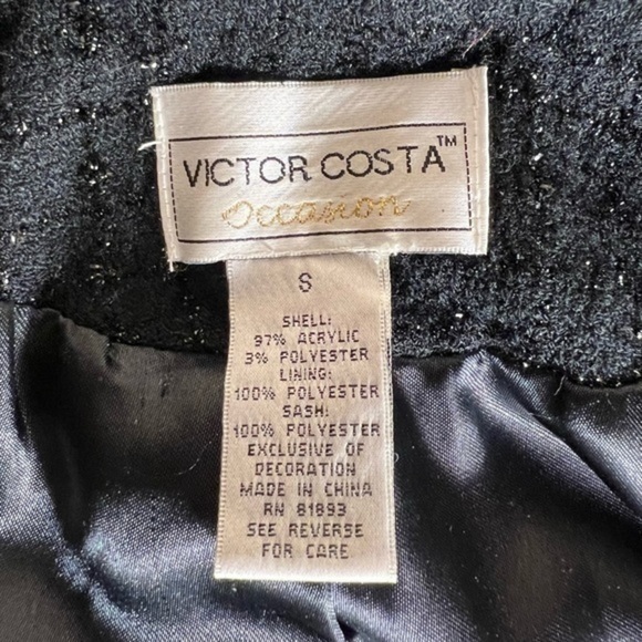 Victor Costa Women’s Occasion Jacket Size S Black Sequins and Beads‎ - Picture 7 of 7